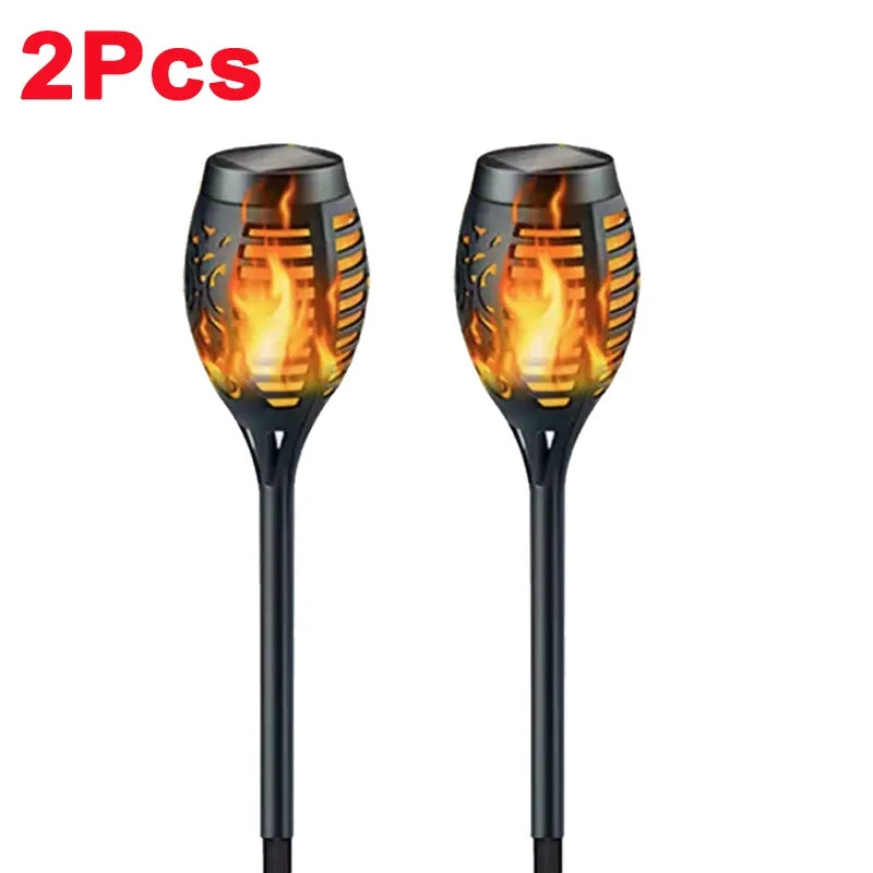 12LED Solar Flame Torch Light – Waterproof Flickering Outdoor Garden Lamp (1-12PCS)